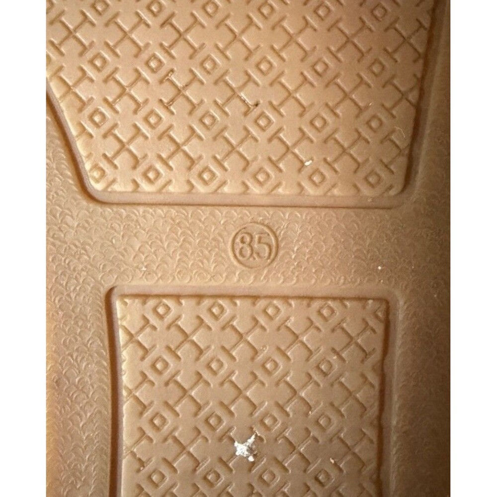 Tory Burch Logo Canvas Espadrille Flat Slip On Shoe Size 8.5 Cream - Picture 10 of 10